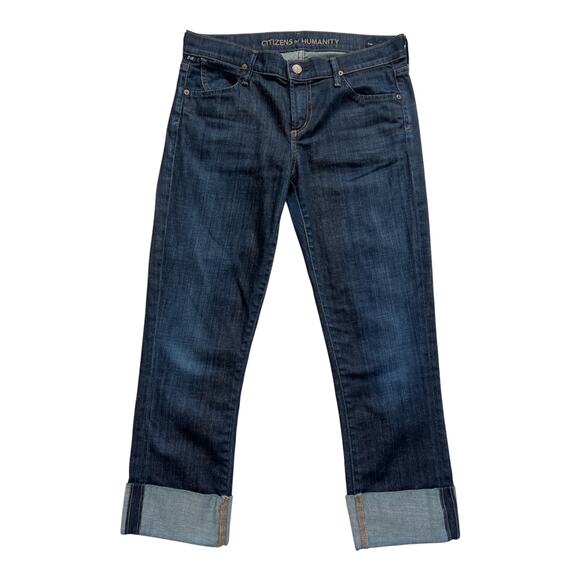 Citizens Of Humanity Jeans Womens 28 Dani Crop Straight Leg Cotton Blend Cuffed - Picture 1 of 11